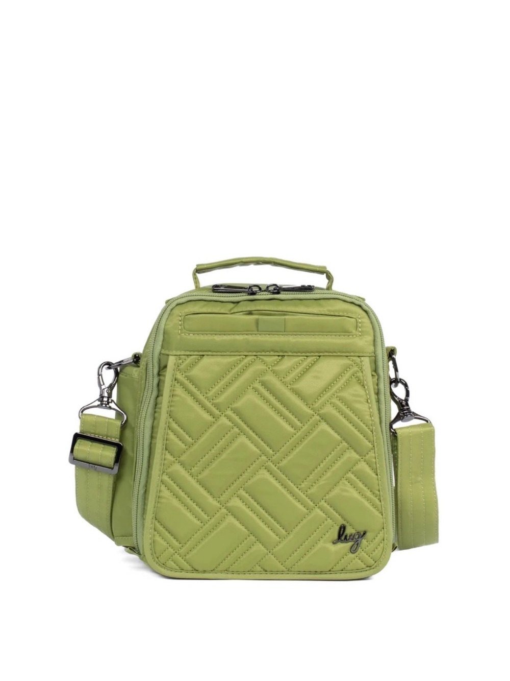 Lug Flapper SE Grass Green Quilted Crossbody Bag purse NWT